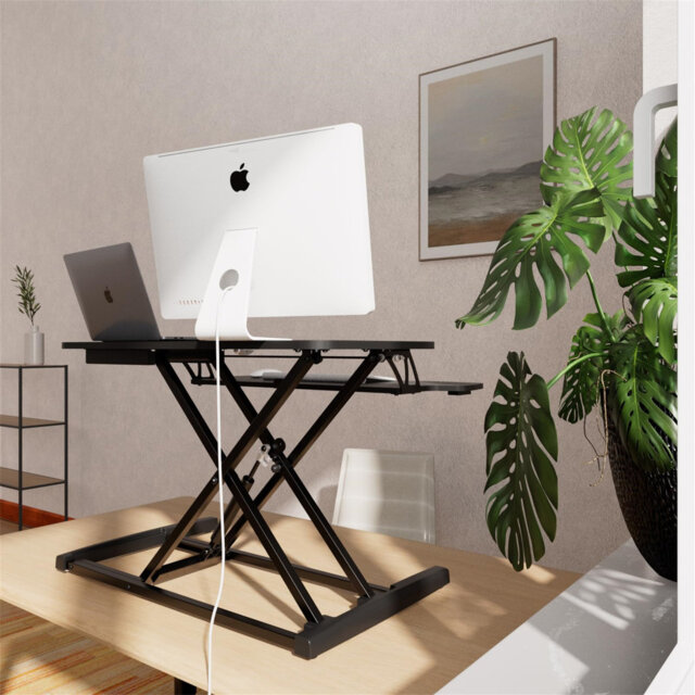 Adjustable Metal Base Standing Desk Converter