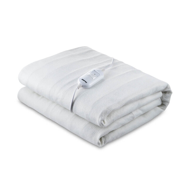 GEEPAS Electric Blanket - Soft Heated Underblanket Mattress Cover with 3 Heat Levels & Fast Heat Up - Fitted Bed Warmer Pad with Detachable Controller