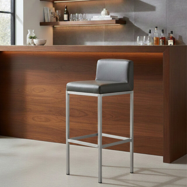 Madeline Upholstered Counter Stool with Metal Frame