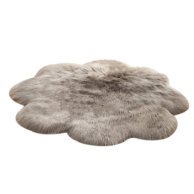 Solid Colour Faux Sheepskin 90cm X 90cm Area Rug