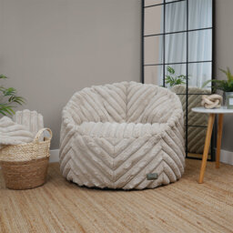rucomfy Beanbags Ribbed Fur Zen Bean Bag Chair - Soft Luxury Fabric - Adult Beanbag Lounger Seat with Filling Included - Home Furniture Armchair - D85