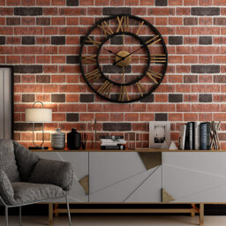 Simple Skeleton Metal Numerals Wall Clock with Hands