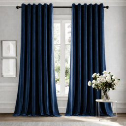 Heavy Crushed Ready Made Velvet Eyelet Curtains (Set Of 2)