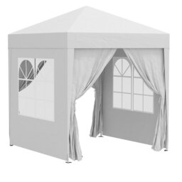 2 x 2m Pop-Up Gazebo, Water Resistant Canopy with Sidewalls, Windows & Carry Bag,White