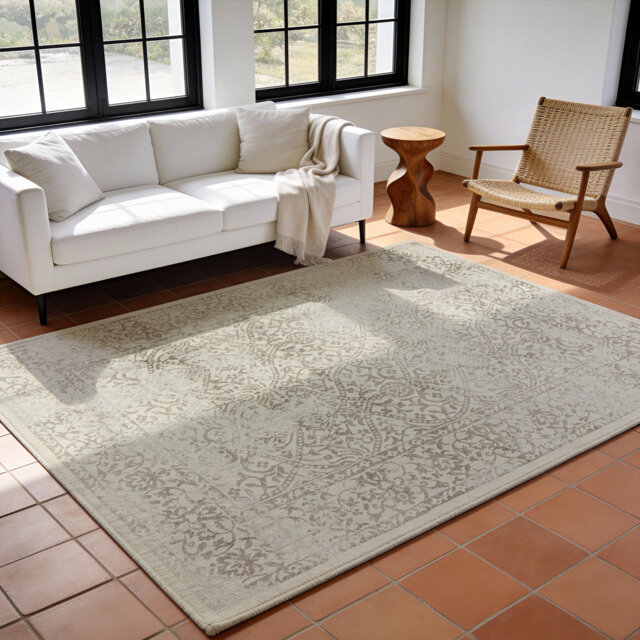 Machine Woven Ivory/Slate/Grey Rug
