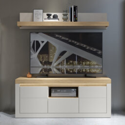 "Berghildur Unfinished Entertainment Centre for TVs up to 65"" with Fireplace Included"
