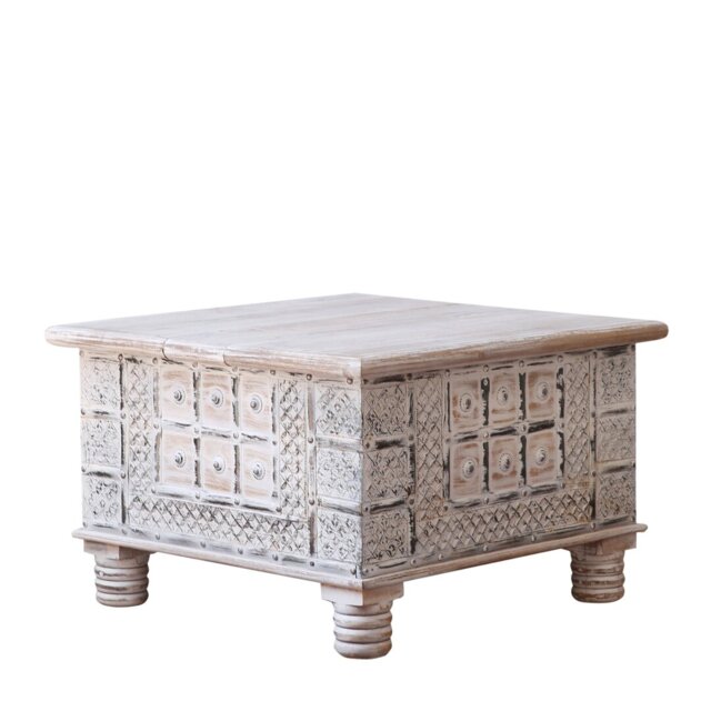 Alegra Solid Wood Lift Top Four Leg Coffee Table with Storage