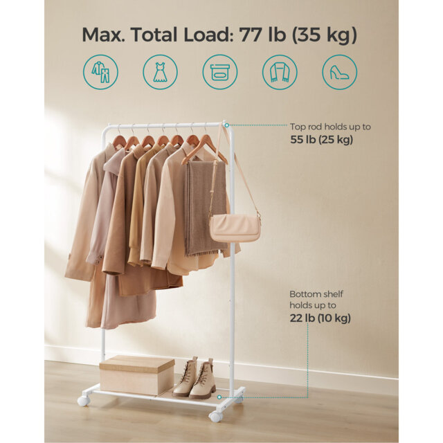 74cm Rolling Clothing Rack