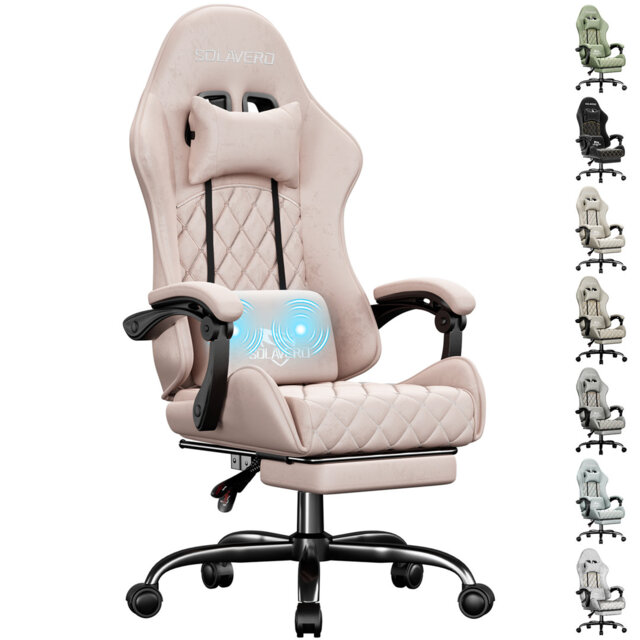 Metro Lane Adjustable Reclining Ergonomic Swiveling PC & Racing Game Chair with Footrest