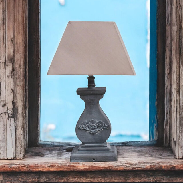 Marah 32 Solid Wood Table Lamp - Washed Finish with Fabric Shade Rustic Country Lighting Accent for Home Décor