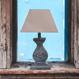 Marah 32 Solid Wood Table Lamp - Washed Finish with Fabric Shade Rustic Country Lighting Accent for Home Décor
