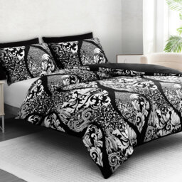 Premium Reversible Duvet Cover Set with Zipper Closure and Corner Ties