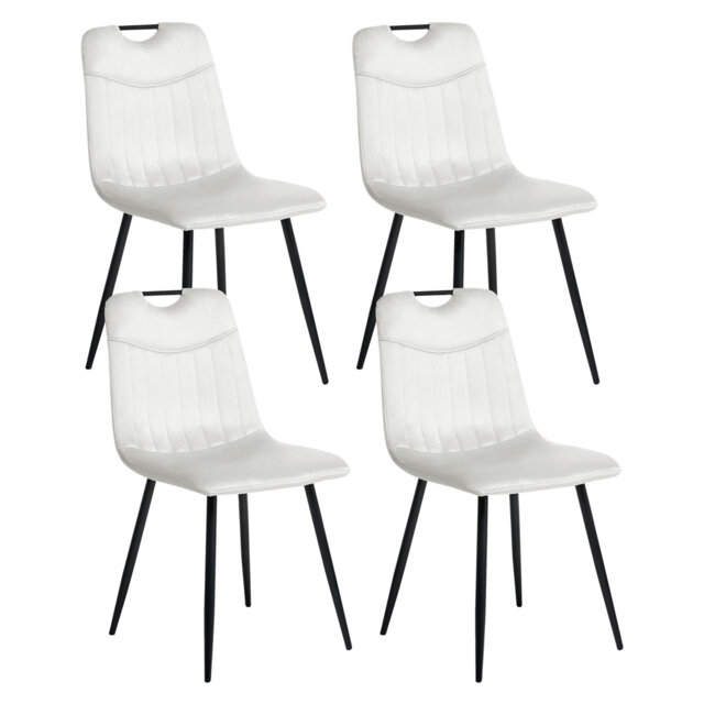 Set of 4 Dining Chairs ARGYLE Velvet