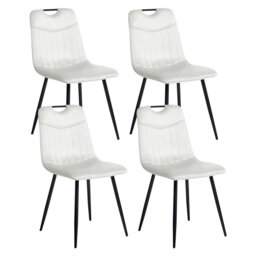 Set of 4 Dining Chairs ARGYLE Velvet