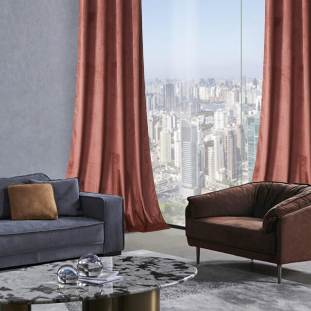 "52""W Brick Dust 2 Panels Luxury Decor Blackout Curtains Drapes"