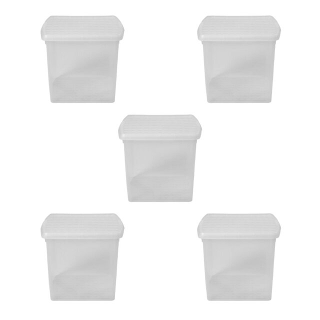 Clip 37L Square Plastic Storage Boxes with Secure Clip Lock Lids. L:39.5 x W:39.5 x H:33.5cm Clear/Clear/Clear