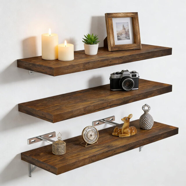 3 Piece Wood Floating Shelf