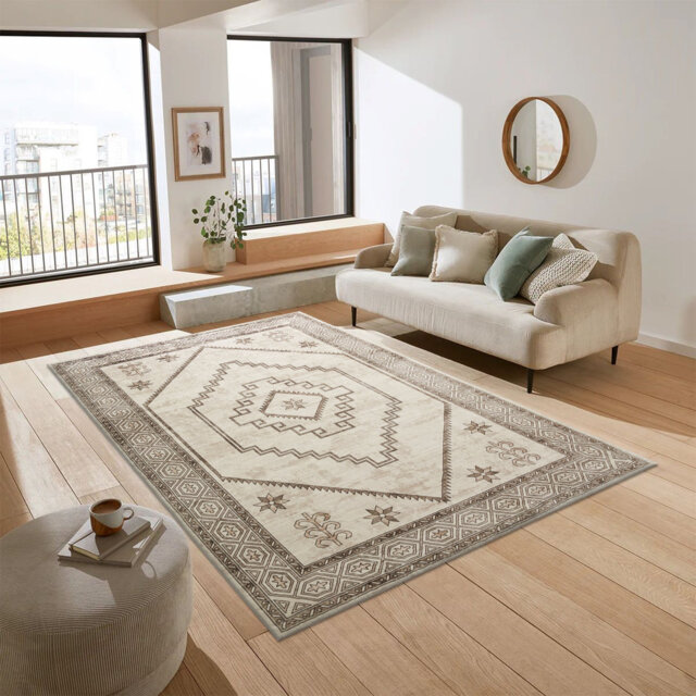 Contemporary Abstract Cashmere Rug – Cozy Plush Area Rug For Home Décor