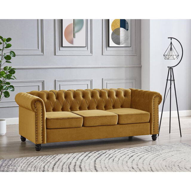 Chesterfield Sofa Black Velvet
