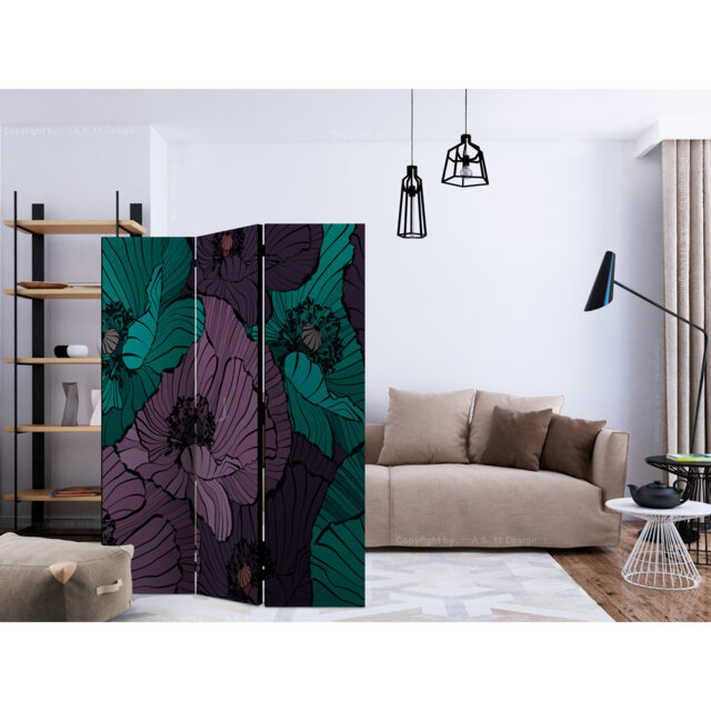 135cm W x 172cm H 3 - Panel Wood Folding Room Divider
