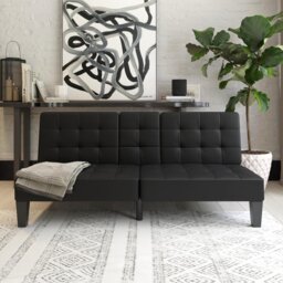 Alaira Full / Double 181.6cm Faux Leather Convertible Sofa
