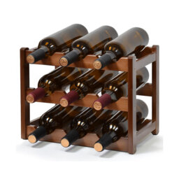 Epinal Floor Wine Bottle & Glass Rack Brown