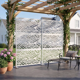 183cm H Freestanding Metal Room Divider Decorative Privacy Screen Garden Lattice Panel Trellis for Patio, Balcony, Backyard, Pool, Indoor Room