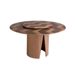 Round Solid Wood Top Dining Table