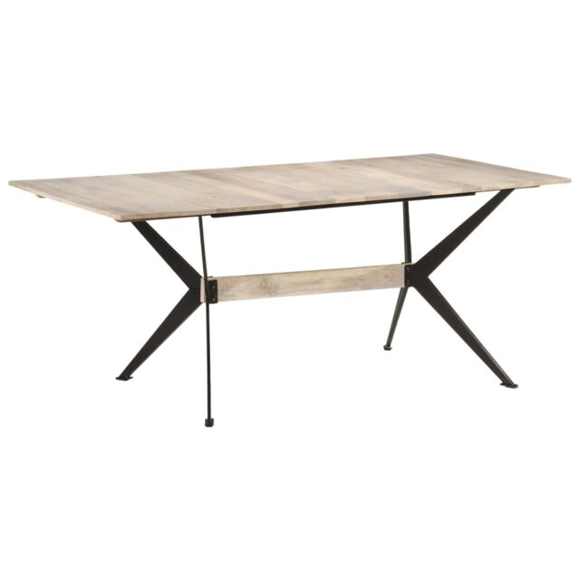 Khaleesi Solid Wood Top Metal Base Dining Table