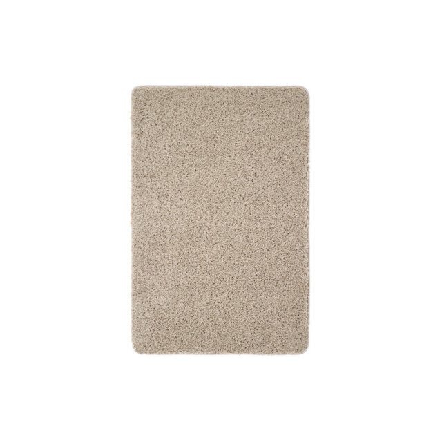 Solid Colour Shaggy Area Rug Stone