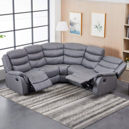 Lotus 6 Seater Faux Leather Reclining Corner Sofa