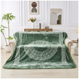 Greek Throw Blanket Warm Cosy Lightweight Decorative Premium Blanket for Sofa Couch Bed Living Room Bedroom Soft Plush All Season
