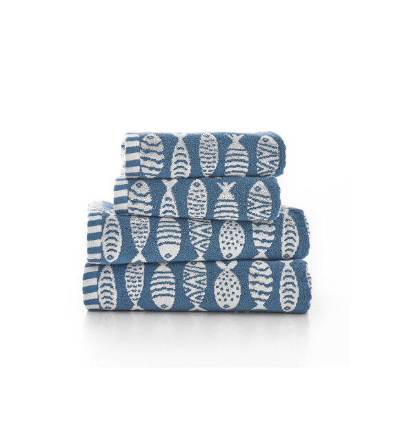 Small Fish Supersoft 100% Cotton Absorbent Decorat 100% Cotton Midweight Hand Towel