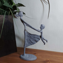 Makayla MOTHER & CHILD SWINGING Iron Figurine 23cm