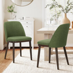 Breathable Fabric Dining Chair - Ergonomic Solid Wood Design, Multi-Scene Use