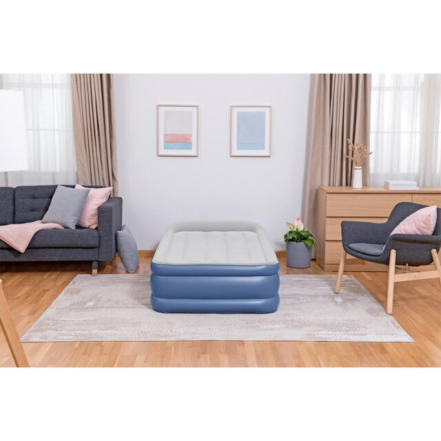 Bestway Tritech Inflatable Raised Height Queen Airbed Mattress w/ Built-In Pump