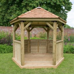3.5 x 3m Wooden Gazebo with Cedar Roof with Installation Service