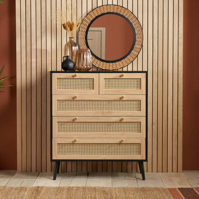 Noemi 85cm W 5 - Drawer Chest of Drawers