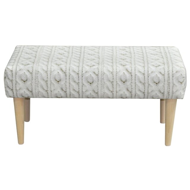 Scandi Polyester Blend Upholstered Bench