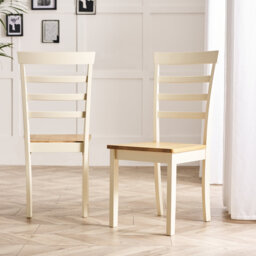 Whitley Solid Wood Dining Chairs - Traditional Rustic Farmhouse Kitchen Style