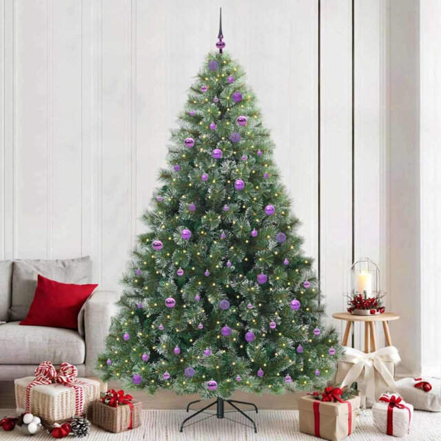 Artificial Christmas Tree with 300 LEDs Green PE and PVC