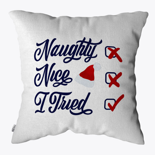I Tried Christmas Linen Square Scatter Cushion Cover