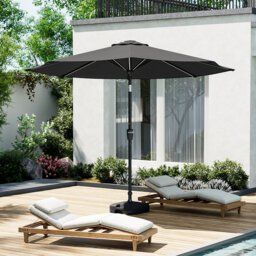 300cm Large Solar Powered LED Patio Umbrella for Outdoor Garden Patio without Base