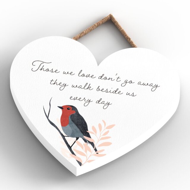 Robin Those We Love Don't Heart Wooden Wall Décor