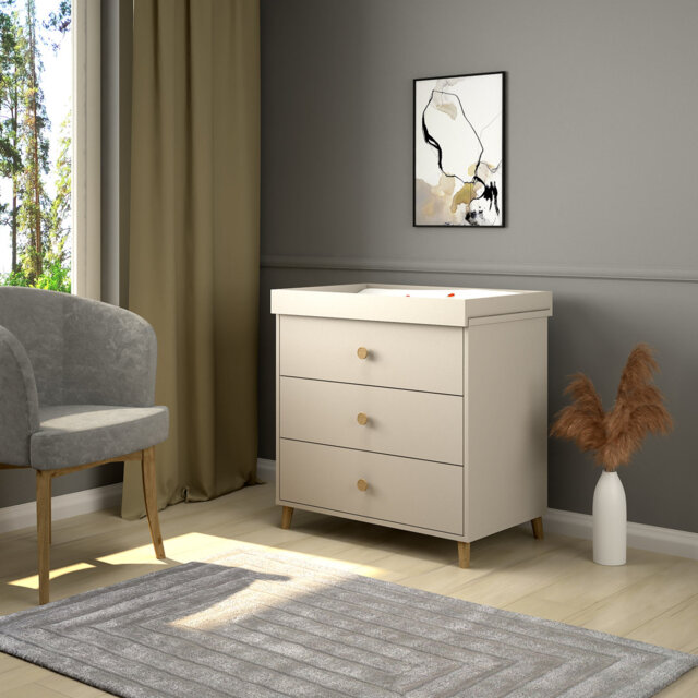 80cm Wide 3-Drawer Baby Changing Table with Removable Top