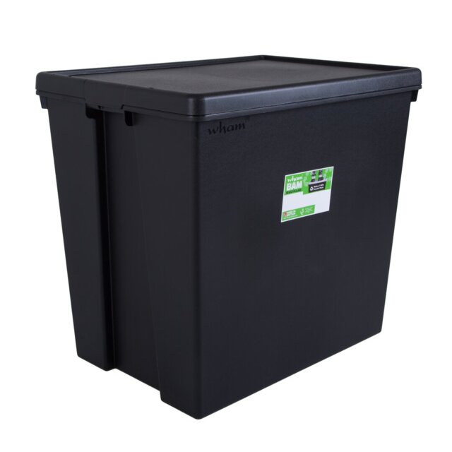 Wham Bam Heavy Duty Recycled 154L Plastic Storage Boxes Black