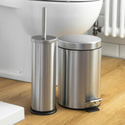 Harbour Housewares Round Bathroom Bin & Toilet Brush Set