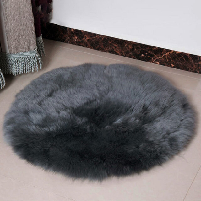 Leopold Handmade Shag Sheepskin Dark Grey Rug