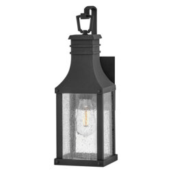 Trevett Matte Black 45.7cm H Clear Glass Outdoor Wall Lantern