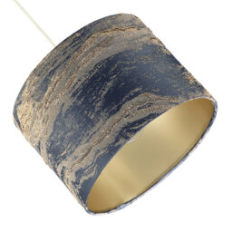 18cm H Cotton Drum Lamp Shade ( No Direct Attachment Method ) in Blue